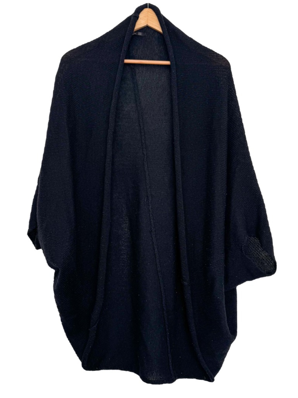 Zara Open-Front Knit Shawl Cardigan